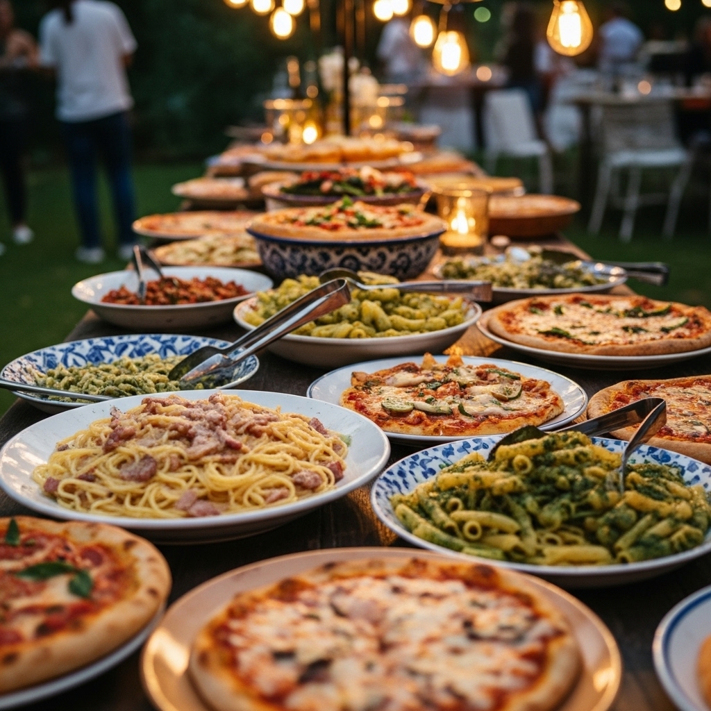 An all-inclusive Italian private-chef table set for guests